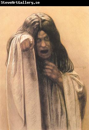 Carlos Schwabe Study for The Wave female figure left of the central figure (mk19)